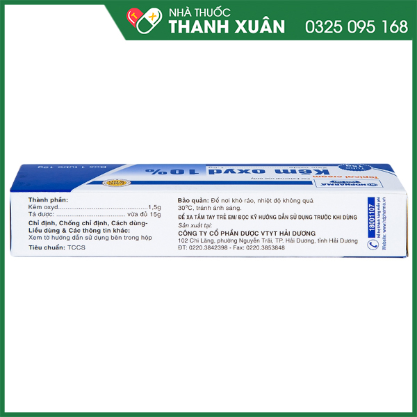 Kẽm oxyd 10% điều trị các bệnh về da